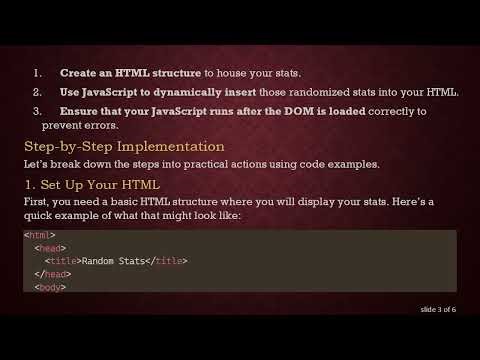 Creating a Character Creation System: Randomized Stats in JavaScript