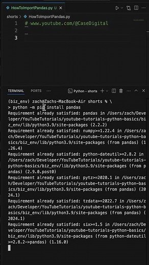How To Install Pandas In Python #python #code #programming