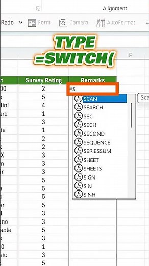 How to Assign Text Labels in Excel with SWITCH