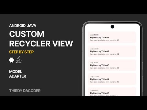 RecyclerView Java Android Studio tutorial 2024| Step by Step | Thirdy Dacoder