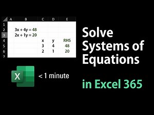 Solve systems of linear equations in Excel - Find intersection of two lines (Microsoft 365)