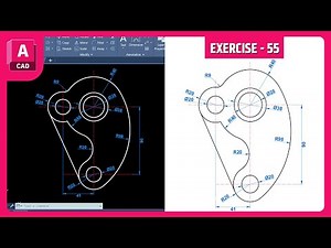 AutoCAD Practice Exercise 55 Step by Step 2D Drawing Tutorial