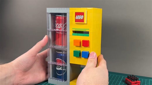 This giant LEGO machine dispenses soda