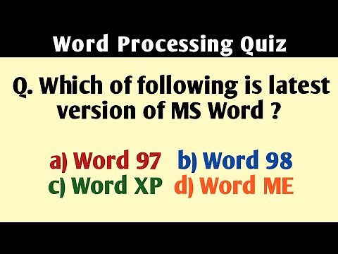 Word Processing Quiz | Computer Science Quiz | Knowledge Enhancer Quizzes