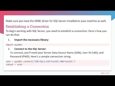 Mastering Python with SQL Server: Accessing Records using pyodbc