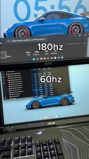 60hz vs 180hz 🖥️ #computer #computermonitor #pccomponents #pcgaming #pcgamingsetup
