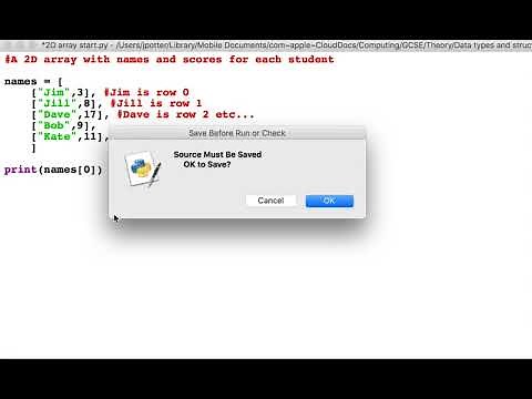 2D arrays explained GCSE Computer Science
