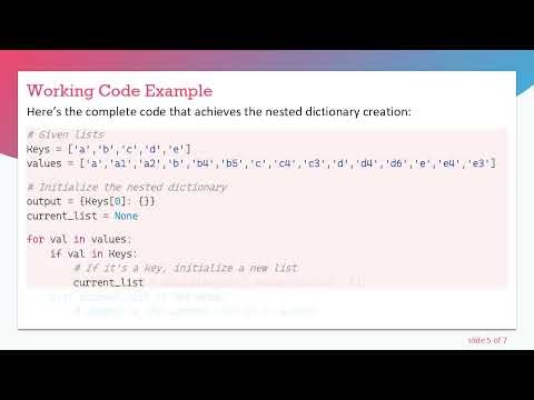 Creating a Nested Dictionary from Two Lists in Python