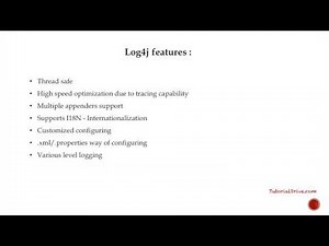 Log4j features | Log4J tutorial