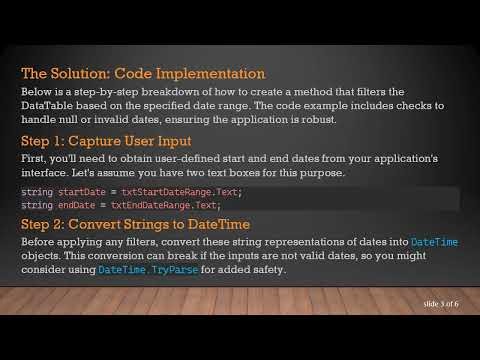 How to Filter a Datatable by Date Range in C# using LINQ