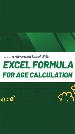 What is Your AGE in Excel Using DATE OF BIRTH?