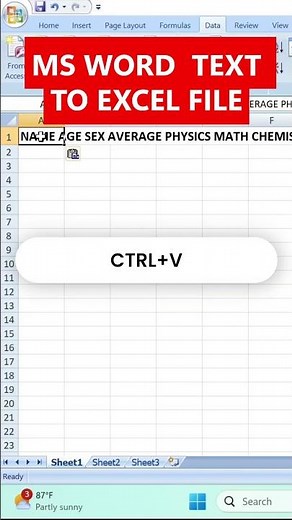 How to convert word text to excel table #excel #viral #exceltips #msword #computer