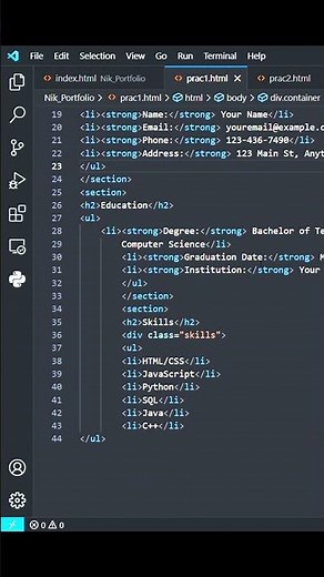 Create Your CV in #HTML l BEGINNER HTML PROJECTS | #html