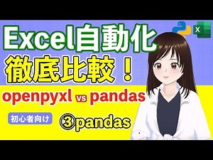 【初心者向け】Excel自動化は openpyxlとpandasどっち？特徴を徹底比較！ 「pandas編」
