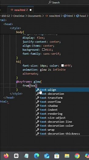 Glowing Text Animation | Stylish HTML & CSS Effect | amazing effect