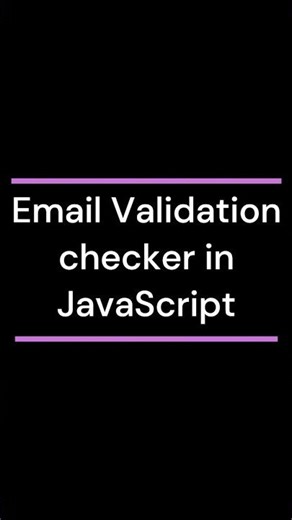 Email validation checker in JavaScript #coding #javascript #js
