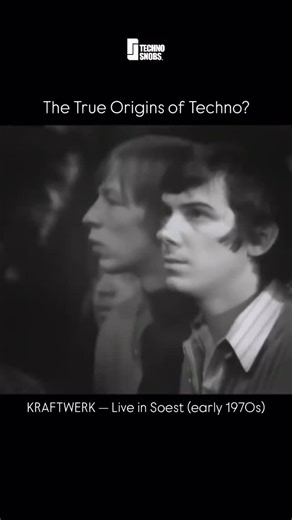 𝗧𝗲𝗰𝗵𝗻𝗼 𝗦𝗻𝗼𝗯𝘀 on Instagram: "Before Techno Had A Name 👽 We often talk about techno as if it arrived fully formed: coined, categorized, and claimed in the mid ’80s. But history is rarely that clean. This footage, captured in Germany during KRAFTWERK’s early 1970s formative period, shows the group in an improvisational phase — long before drum machines became standardized, before rave culture emerged, before the genre even had a name. What’s striking isn’t just the electronics, but the