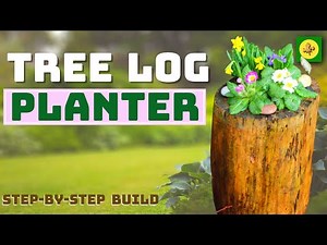How To Build a TREE LOG PLANTER - Easy DIY ** UPDATED VIDEO LINK BELOW **