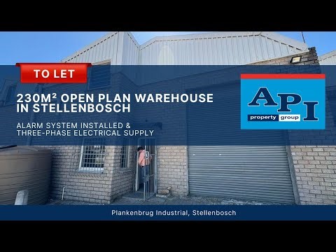 230m² Open plan warehouse To Rent in Plankenbrug Industrial, Stellenbosch with great height