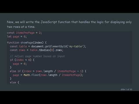 How to Create Pagination for HTML Tables in JavaScript