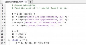 Secant Method for Solving non-linear equations in MATLAB(mfile)