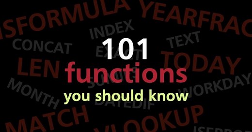 101 Excel Functions you should know