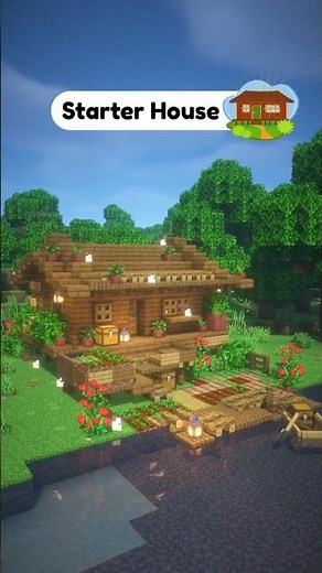 Minecraft Starter House Idea 🏡|🌊 Easy Riverside Cottage Build