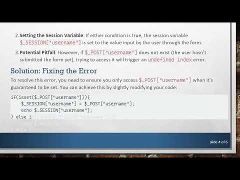 Understanding and Fixing the undefined index Error in PHP Sessions