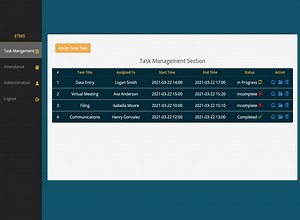 Employee Task Management System in PHP with Source Code - CodeAstro