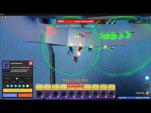 Roblox Toy Defenders Tower Defense, solo Super Heroic mode