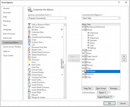 Excel Add VBA Button