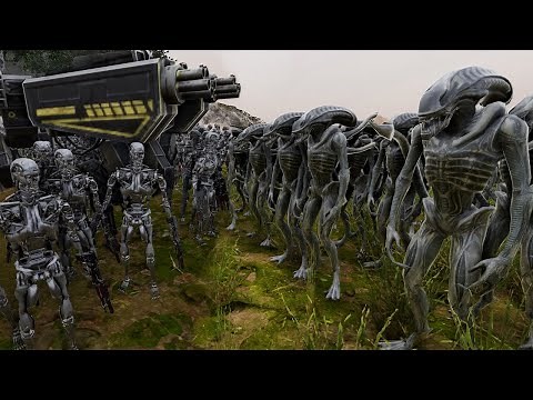 T-45 & T-800 Terminator vs 2,000,000 Aliens | Ultimate Epic Battle Simulator 2 | UEBS 2