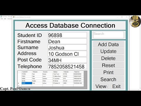How to Create a C# MS Access Database Connection with Save, Update, Delete and Search -Full Tutorial