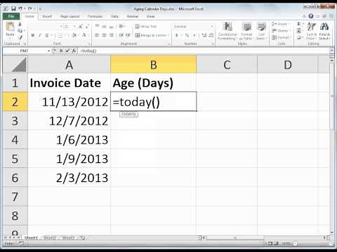 Excel - TODAY Function