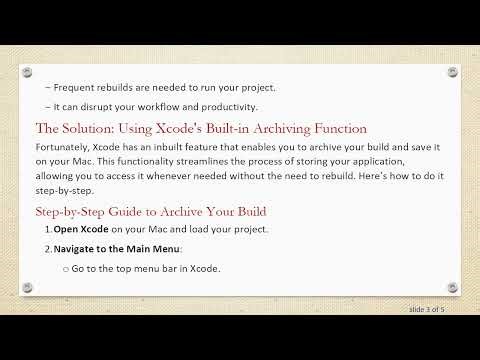 How to Save Xcode Build on Mac